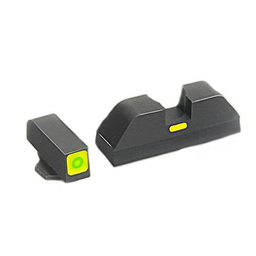 CAP SIGHT SET - GREEN TRITIUM LAMP SQUARE OUTLINE FRONT AND PAINTED BAR REAR GLOCK