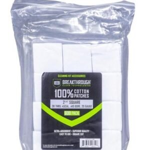 SQUARE COTTON PATCH 2-1/4 X 2-1/4IN 600/PK - .38 - .45 CALIBER .410 BORE & 20 GAUGE