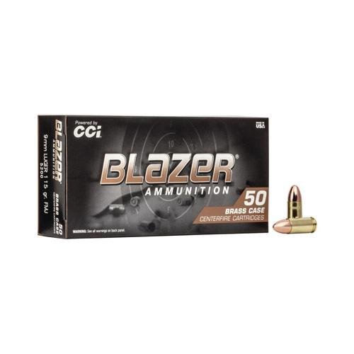 BLAZER BRASS AMMUNITION - 9MM LUGER 115 GR FMJ 1145 FPS 50/BX