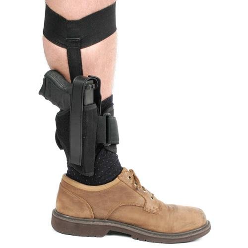 NYLON ANKLE HOLSTER - BLACK RH SZ 0 2" BBL SMALL FRAME 5-SHOT REVOLVERS W/ HAMMER SPUR