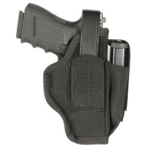 NYLON AMBIDEXTROUS HOLSTER WITH MAG POUCH  - BLACK SIZE 1 3" - 4" BARREL MEDIUM FRAME .32/.380 AUTOS