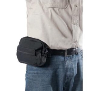 NYLON BELT POUCH HOLSTER - BLACK AMBIDEXTROUS 2" REVOLVERS AND SUB COMPACT AUTOS