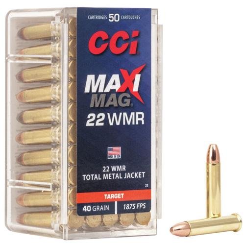 MAXI-MAG RIMFIRE TARGET/PLINKING AMMUNITION - 22 WIN MAG TOTAL METAL JACKET 40 GRAIN