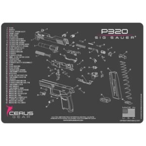 SIG SAUER P320 SCHEMATIC HANDGUN PROMAT - CHARCOAL GRAY/PINK