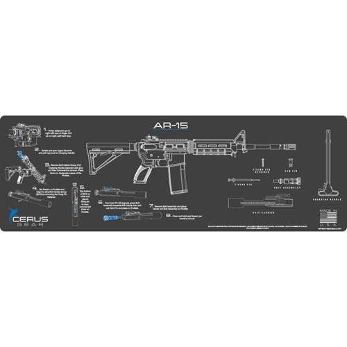 AR-15 INSTRUCTIONAL PROMAT - CHARCOAL GRAY/CERUS BLUE