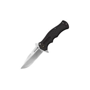 CRAWFORD 1 FOLDING KNIFE - BLACK CLIP POINT PLAIN EDGE 3.5" BLADE