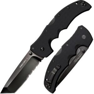 RECON 1 KNIFE - BLACK TANTO POINT COMBINATION EDGE 4" BLADE