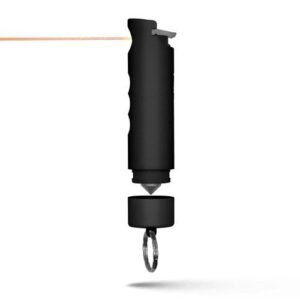 HARM & HAMMER PEPPER SPRAY W/ GLASS BREAKER KEYCHAIN READY - BLACK