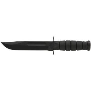 FULL-SIZE BLACK KA-BAR STRAIGHT EDGE FIXED KNIFE - BLACK - CLIP POINT