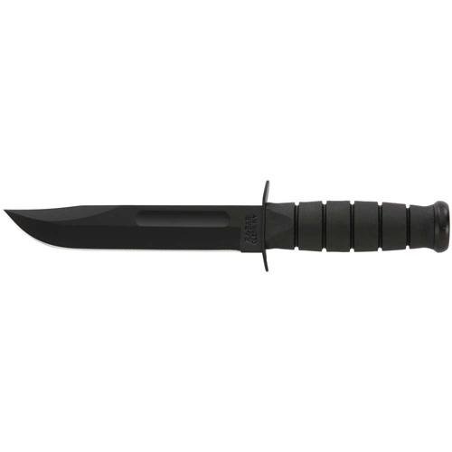 FULL-SIZE BLACK KA-BAR STRAIGHT EDGE FIXED KNIFE - BLACK - CLIP POINT