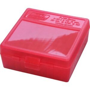 P-100 SERIES MEDIUM HANDGUN AMMO BOX - 100 ROUND - CLEAR RED