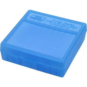 HANDGUN AMMO BOX - CLEAR BLUE 9MM LUGER 100/RD