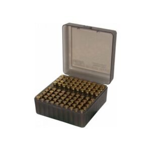 FLIP-TOP AMMO BOX - CLEAR SMOKE 223 REM 100/RD