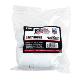 COTTON FLANNEL PATCHES - .45-.48 CALIBER 2 1/2 ROUND 250 COUNT