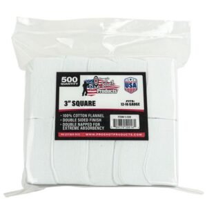 COTTON FLANNEL CLEANING PATCHES - 12-16 GAUGE 500 COUNT