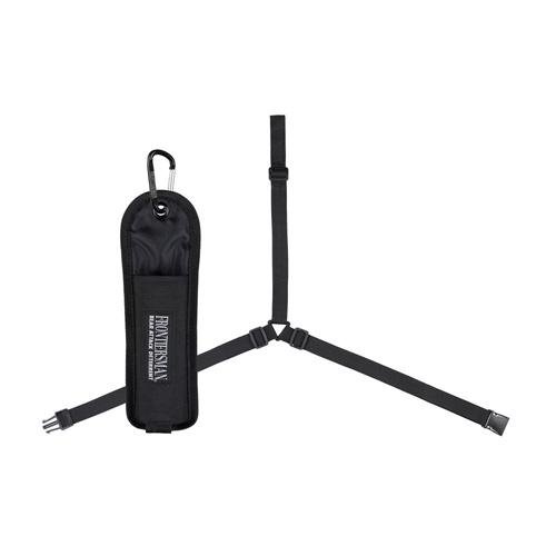 FRONTIERSMAN 3-IN-1 BEAR SPRAY HOLSTER - BLACK CHEST BELT W/ METAL CLIP & CARABINER FOR 7.9OZ AND 9.2OZ CANISTERS