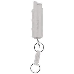PEPPER SPRAY W/ QUICK RELEASE KEY RING - LIGHT GRAY 25 BURSTS 10' RANGE