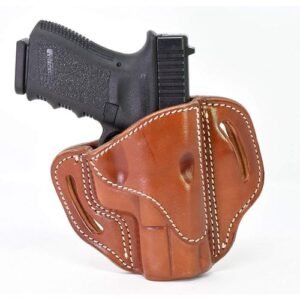 OPEN TOP LEATHER BELT HOLSTERS - CLASSIC BROWN RIGHT HANDED GLOCK 17/19 BH2.1
