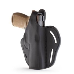 REINFORCED THUMB BREAK HOLSTER - STEALTH BLACK RIGHT HANDED LEATHER SIG SAUER P220/P227 BHX5