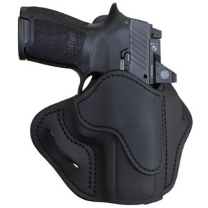OPTIC READY OPEN TOP MULTI-FIT BELT HOLSTER - STEALTH BLACK RIGHT HANDED LEATHER SIG SAUER P228/P229 OR-BH2.4S