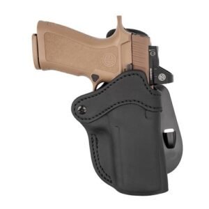 OPTIC READY PADDLE HOLSTER - STEALTH BLACK RIGHT HANDED LEATHER H&K VP9/VP TACTICAL OR-PDH-2.4