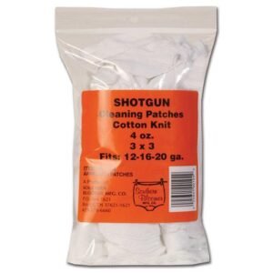 COTTON KNIT CLEANING PATCHES - 3X3 SHOTGUN 12-20 GAUGE (85 PACK)
