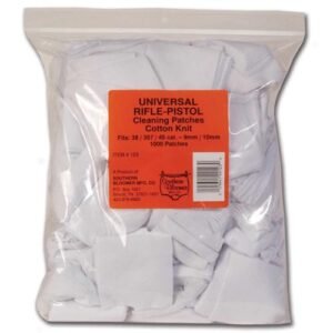 COTTON KNIT CLEANING PATCHES - 2.5X2.5 UNIVERSAL RIFLE/PISTOL 1000 BULK BAG
