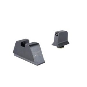 SUPPRESSOR / OPTIC HEIGHT SIGHTS - GLOCK STANDARD FRAME FRONT BLACK OUTLINE / GREEN TRITIUM REAR METAL