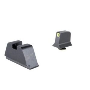 SUPPRESSOR / OPTIC HEIGHT SIGHTS - GLOCK STANDARD FRAME FRONT YELLOW OUTLINE / GREEN TRITIUM REAR METAL