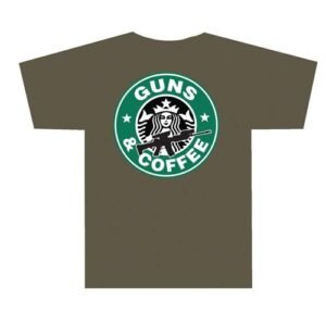 3001 GUNS AND COFFEE T SHIRT - OLIVE DRAB SMALL