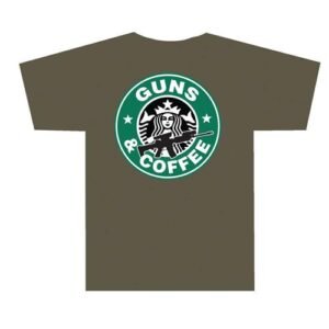 3001 GUNS AND COFFEE T SHIRT - OLIVE DRAB X-LARGE