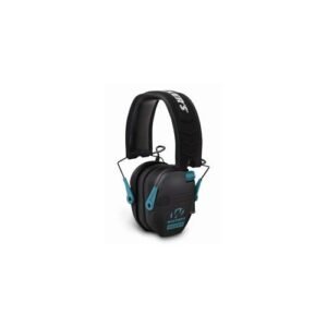 RAZOR SLIM LOW PROFILE ELECTRONIC EARMUFF - BLACK W/ TEAL ACCENTS NRR 23