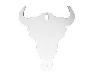 B/C AR500 3/8" SILHOUETTE SKULL WHT