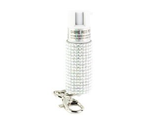 SABRE JEWELED SPRAY W/KEY RING SLV